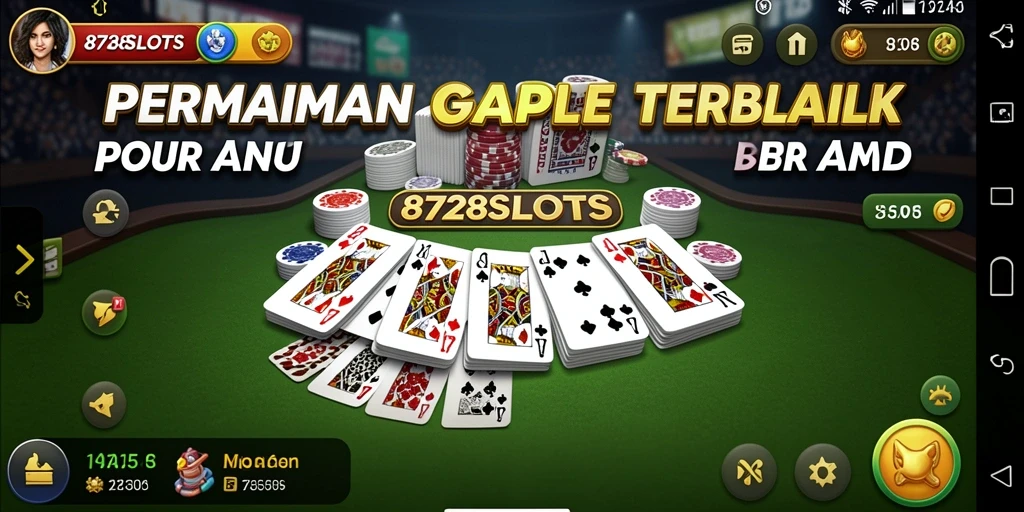 Tampilan gameplay menarik dari 8728SLOTS saat bermain Gaple.