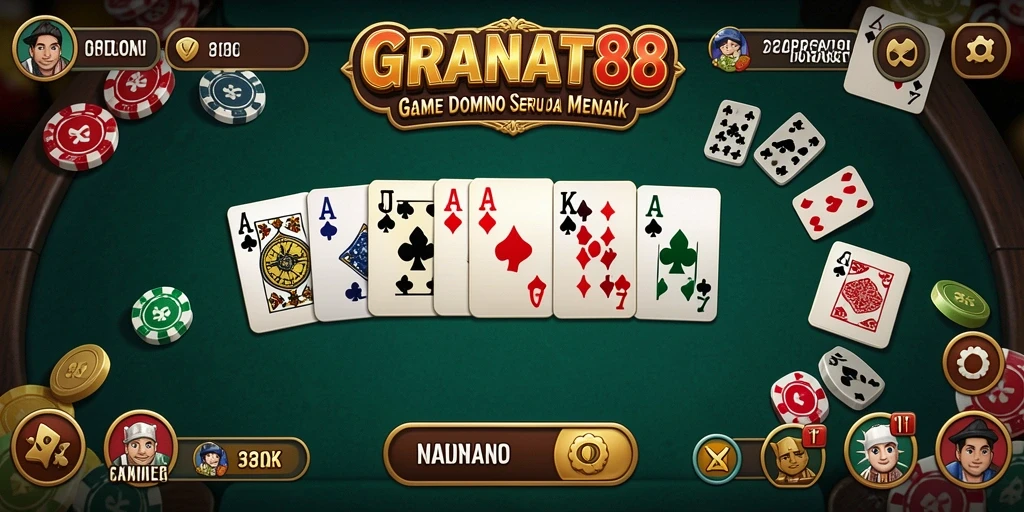 Tampilan menarik dari gameplay Domino di GRANAT88.