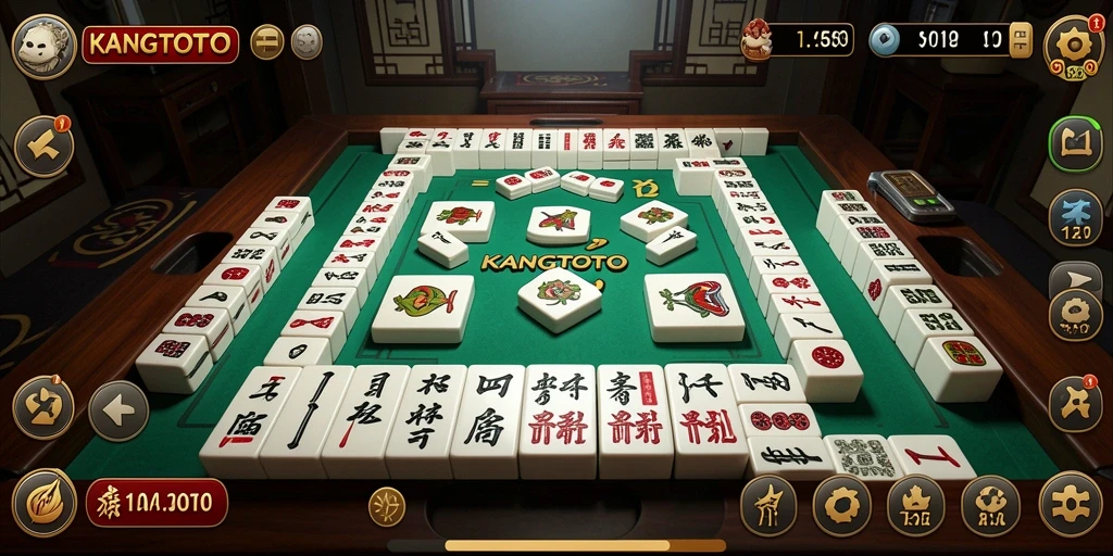 Screenshot gameplay KANGTOTO menampilkan momen seru mencocokkan ubin Mahjong.