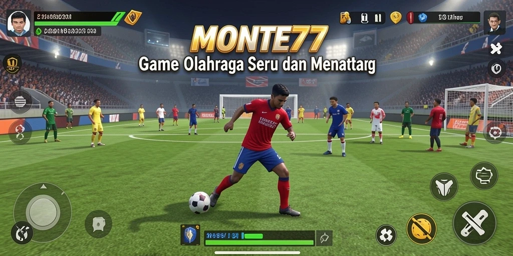 Tampilan gameplay seru di MONTE77 dengan aksi olahraga menegangkan.