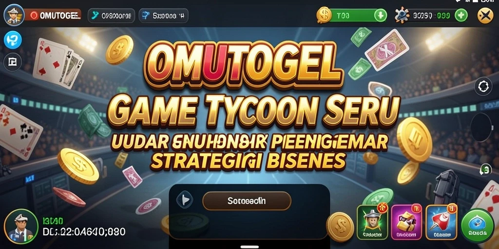 Tampilan gameplay seru OMUTOGEL dengan strategi bisnis yang mendebarkan.