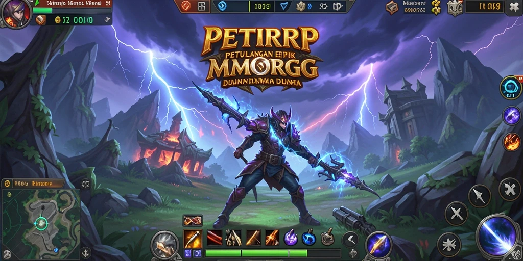 Tampilan gameplay yang mendebarkan dari PETIRRP dalam dunia MMORPG.