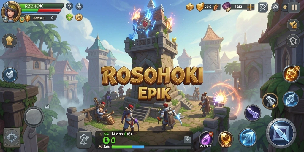 Gameplay menara pertahanan intens di ROSOHOKI.