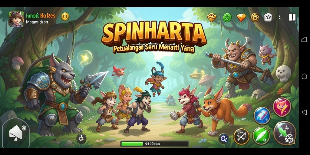 Tangkapan layar gameplay SPINHARTA yang mendebarkan dan menantang.