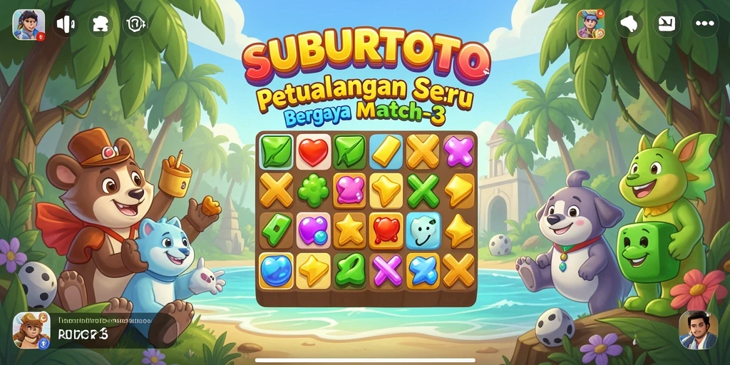 Screenshot gameplay SUBURTOTO menampilkan keseruan permainan Match-3.